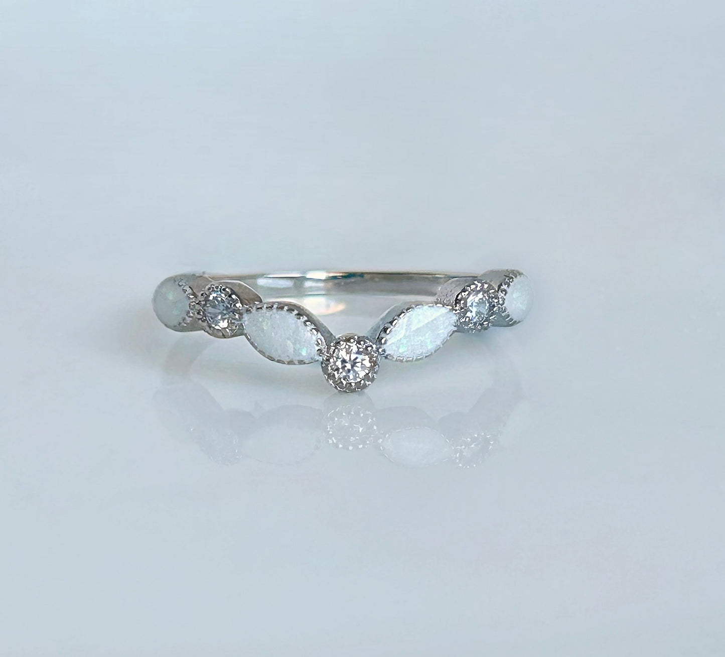 White Gold Princess Marquise Cremation Ring (+ Option of Birthstones)