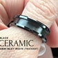 Men's Channel Ring - Black Ceramic (Funeral or Wedding Flower Example)