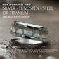Men's Channel Ring - Sterling Silver, Titanium or Tungsten (Dark Cremation Ash Example)