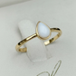 Teardrop Ring -- Cremation Ash + Opal Example