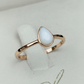 Teardrop Ring -- Cremation Ash + Opal Example