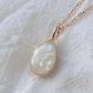 Teardrop Plated Pendant Necklace — (Breastmilk + Opal Example)