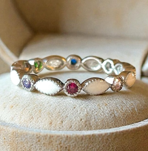 Marquise Keepsake Ring (Solid Gold + Cubic Zirconia Stones)