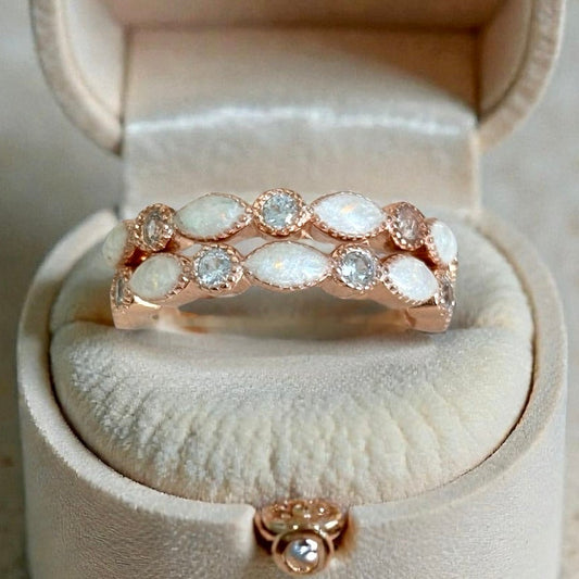 Marquise Cremation Ring + Pearl Shimmer (Option of Birthstones)