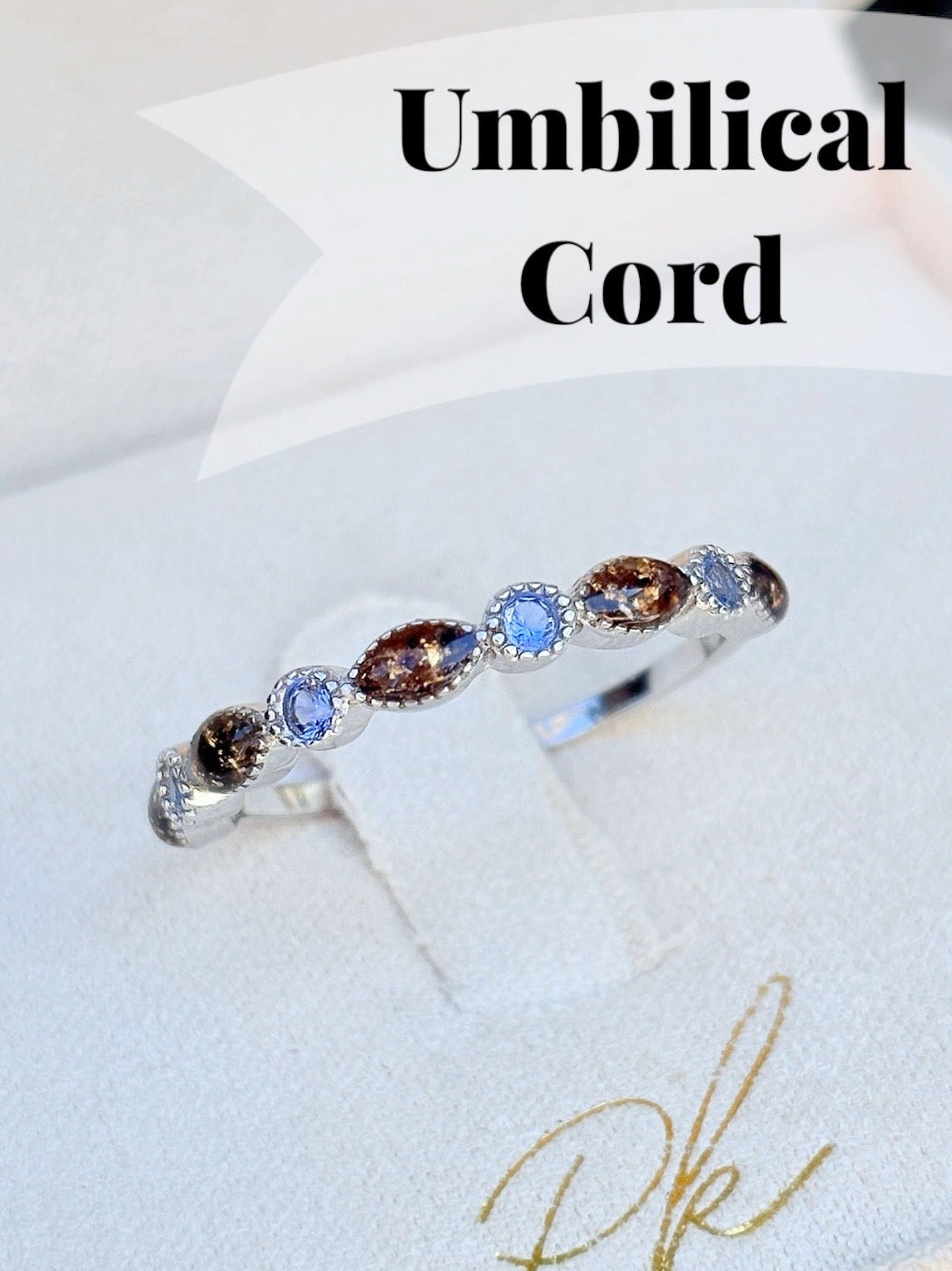 Marquise Ring (Placenta / Umbilical Cord + Birthstones)