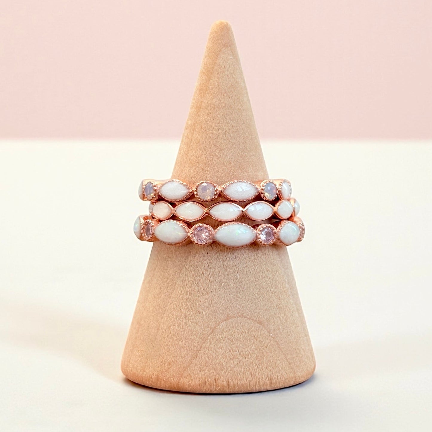 Braided Marquise Ring (Rose Band + Plain Breastmilk Example)