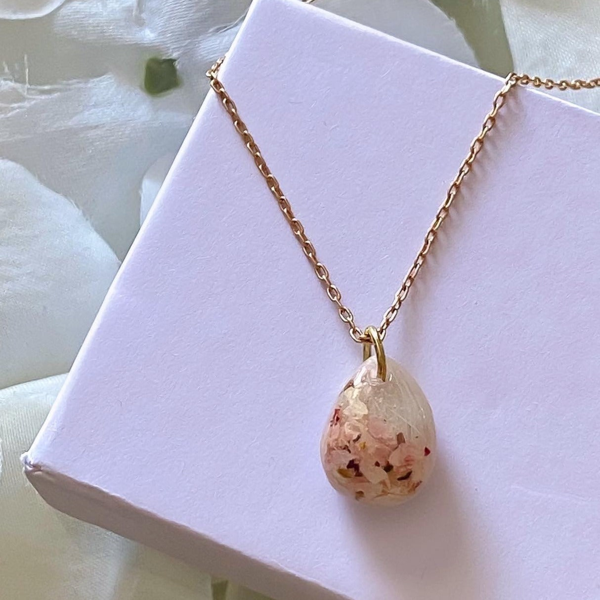 Small Pet Fur / Fabric Teardrop Necklace